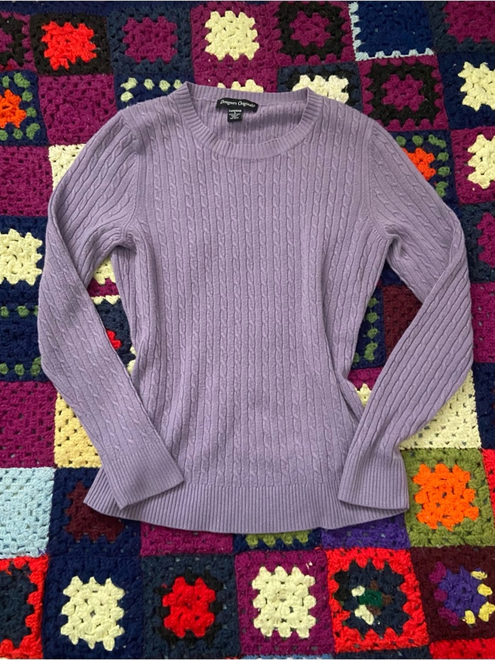 Designers Originals Lavender Ribbed Crewneck Sweater